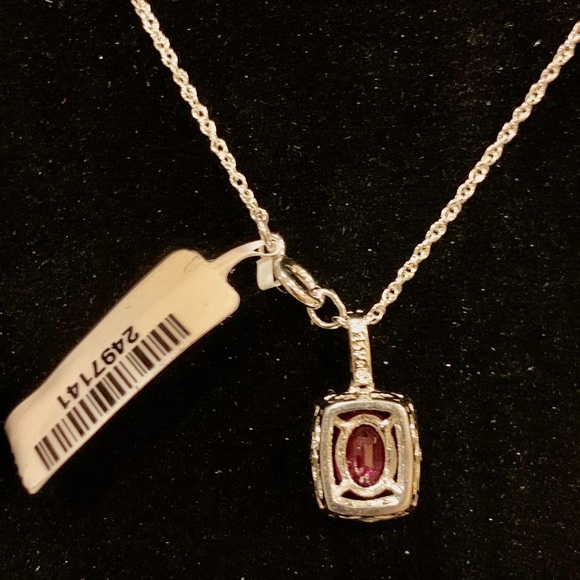 🔥GENUINE RUBY & WHITE SAPPHIRE STERLING NECKLACE - Picture 9 of 9